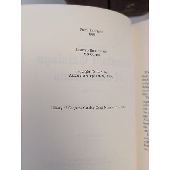 Eberstadt Annotated Americana Catalogs 1935-1956 - 1st Ed (1965) - 4 Vol. Set - Picture 10 of 16